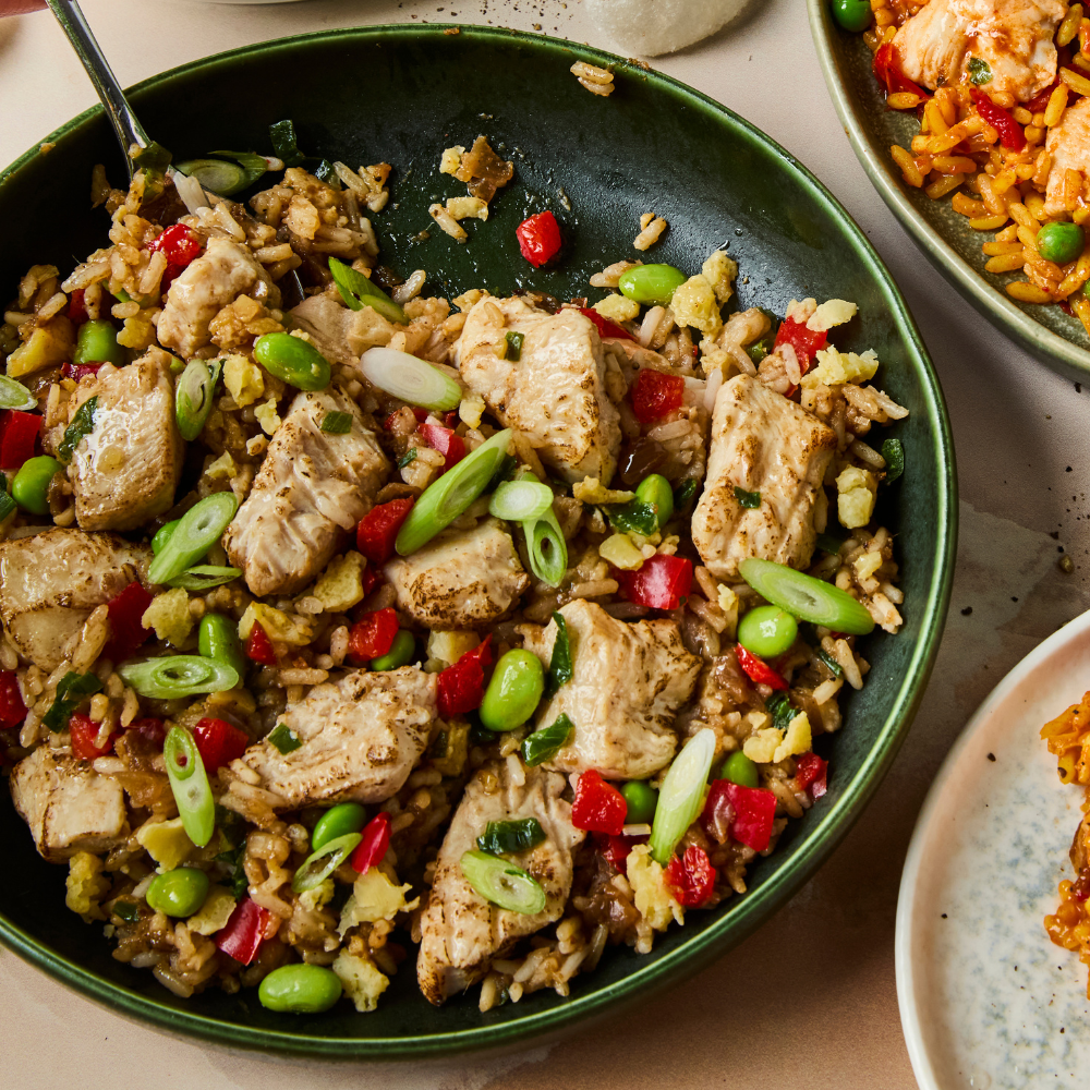 Salt & Pepper Chicken, Rice & Veg